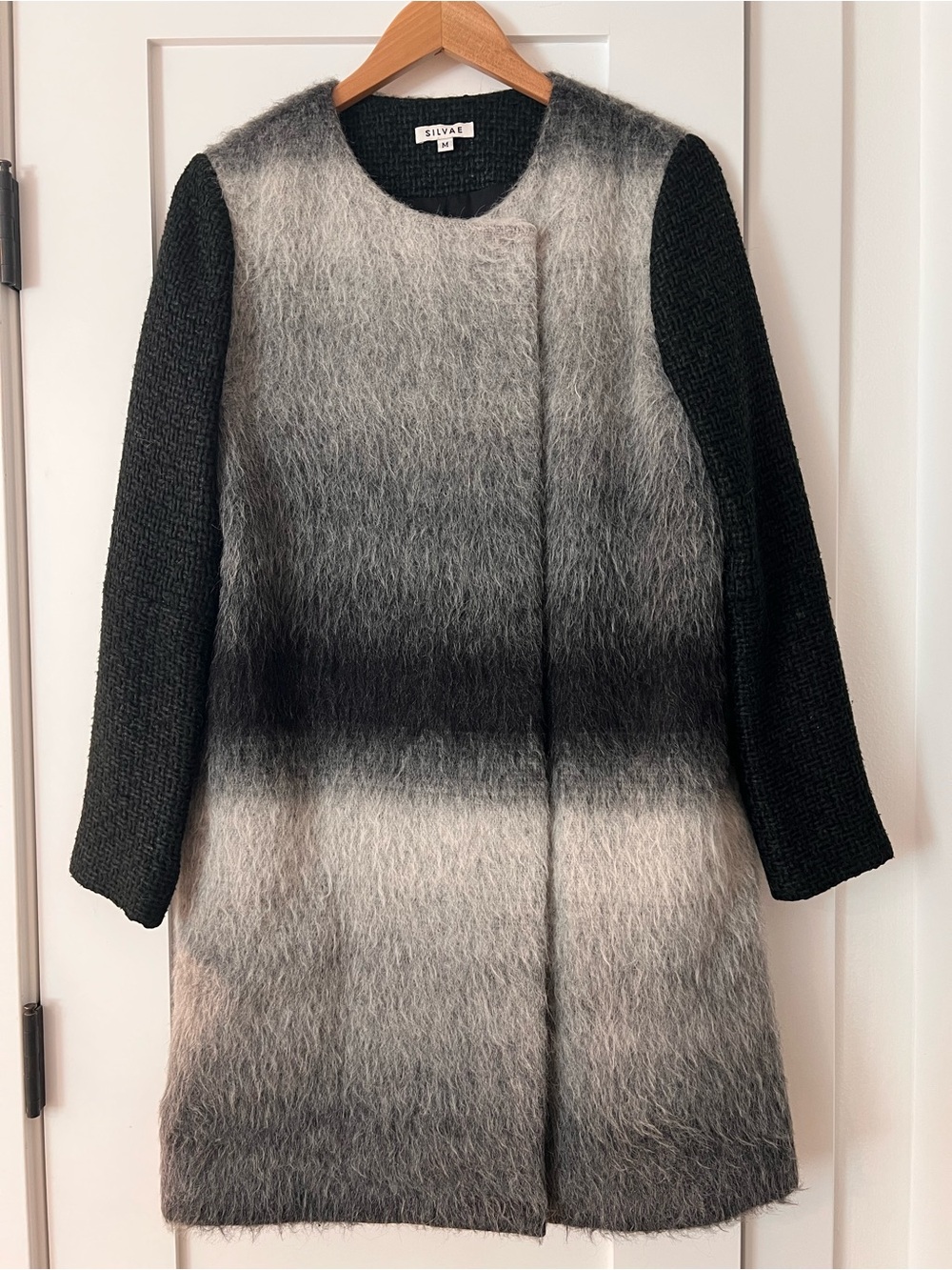 Silvae Ombre Mohair-Blend Coat Dress - Black & Gray